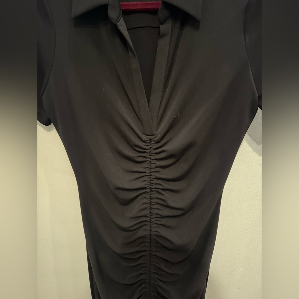 Alice + Olivia Classics Marsha Ruched Polo Collared Mini Dress - Picture 6 of 8